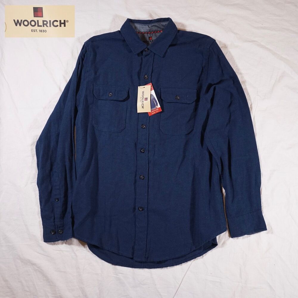 Woolrich Button Up Shirt Medium Blue NWT